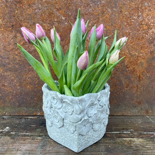 Hjärtformat kruka m/blommor - gjutform